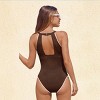 Women's High Neck Front Cutout One-Piece Swimsuit - Cupshe - 3 of 4