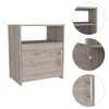 Vynxaria 23" High Nightstand with Large Cabinet and Top Shelf, Aluminum Handle, Laminated Particleboard, Easy Assembly - 3 of 4