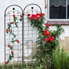 Dolonm 2 Pack Black Metal Garden Trellis for Climbing Plants, 86.7"H x 19.7"W, Rustproof Outdoor Plant Support for Roses, Vines & Vegetables - 3 of 4