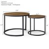 NicBex Set of 2 Coffee Table Nesting with MDF Tabletop and Metal Frame for Living Room,Bedroom,Apartment,Brown - 3 of 4