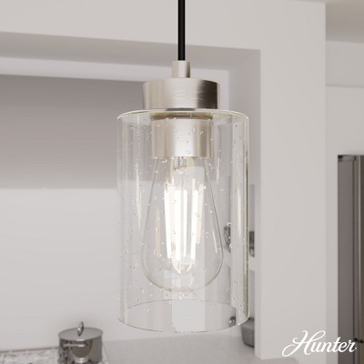 Hartland Seeded Glass 3-Light Brushed Nickel Linear Pendant