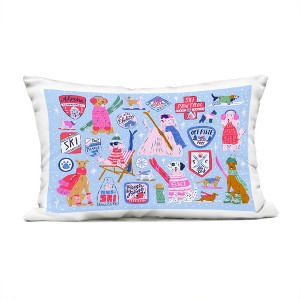 Stupell Industries Ski Dogs Composition Outdoor Decorative Throw Pillow, 14 x 20 - 1 of 3