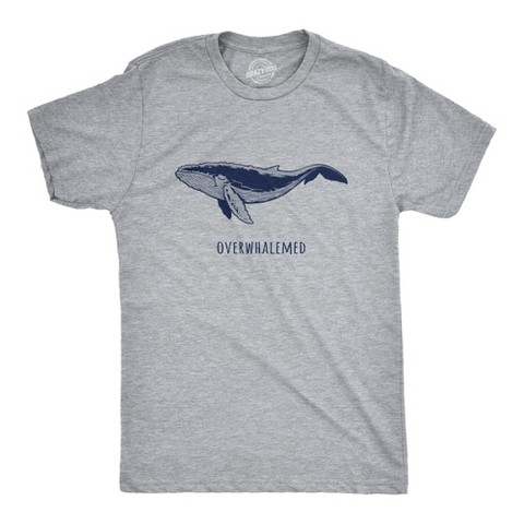 Мужские футболки Crazy Dog T-Shirts, Inc. Mens Overwhalemed T Shirt Funny Sarcastic Overwhelmed Whale Graphic Joke Tee for Guys - Crazy Dog Men's T Shirt for Animal Lovers Light Grey M