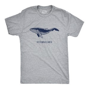 Mens Overwhalemed T Shirt Funny Sarcastic Overwhelmed Whale Graphic Joke Tee For Guys - Crazy Dog Men's T Shirt - 1 of 4
