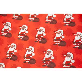 On the Go Black Santa - Christmas Gift Wrapping Paper Roll (Red) – Black  Stationery