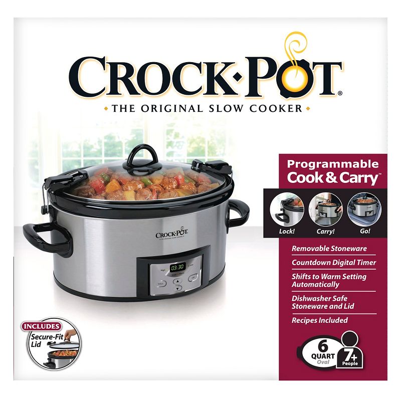 Crock-Pot 6qt Programmable Cook &#38; Carry Slow Cooker Silver SCCPVL610T, 5 of 9