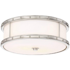 Minka Lavery Modern Ceiling Light Flush Mount Fixture 15 1/2" Brushed Nickel Dimmable LED Etched Opal Glass Shade for Bedroom Home - 1 of 3