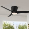 52" Casa Vieja Modern Outdoor Hugger Ceiling Fan with Dimmable LED Light Remote Control Black Opal Glass Damp Rated for Patio Exterior - 2 of 4