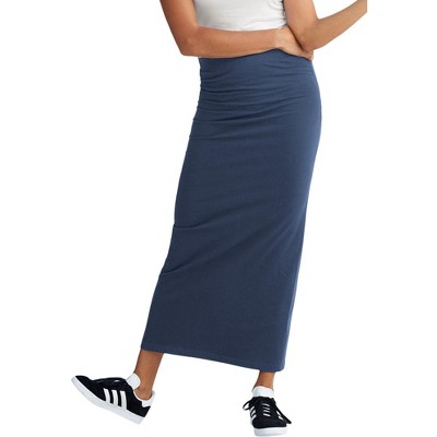 Ellos Women's Plus Size Knit Maxi Skirt - 30/32, Blue : Target