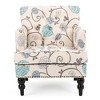 Tufted Diamond Stitch Club Chair with Nailhead Trim, Turned Birch Wood Legs and Contemporary Comfortable Design - 2 of 4