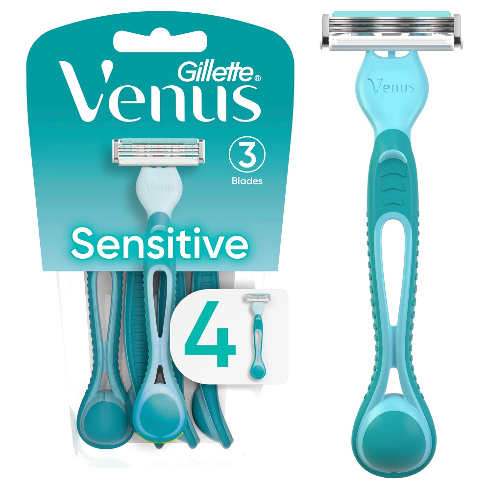 Venus Simply 3 Sensitive Womens Disposable Razors - 4ct