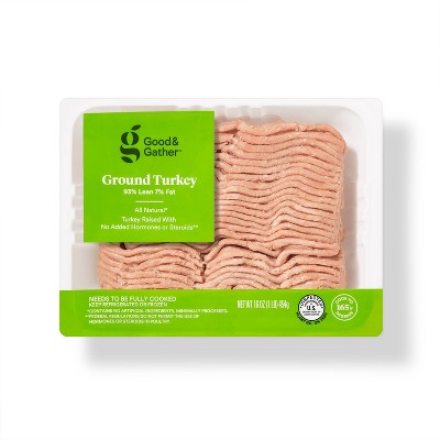 All Natural 93/7 Ground Turkey - 1lb - Good & Gather™ : Target