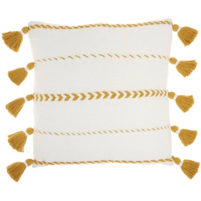 20"x20" Oversize Life Styles Braided Striped Square Throw Pillow with Tassels - Mina Victory