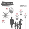 PartyWoo Balloon Arch Kit Metallic Silver Starburst Spike Star 22 Inch 18 12 10 5 Inch 110 pcs - 2 of 4