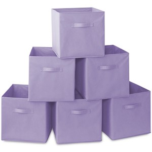 Casafield Set of 6 Collapsible Fabric Storage Cube Bins, Foldable Cloth Baskets for Shelves and Cubby Organizers - 1 of 4