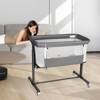 Kinder King Baby Folding Bassinet w/Wheels,Portable Newborn Bedside Sleeper All-Sided Mesh Infant Crib Removable Soft Mattress - 2 of 4
