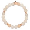 Chisel Stainless Steel Rose IP-plated Star 8.5mm Pink and White Aventurine Beaded Stretch Bracelet - 3 of 4