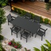 AMERLIFE 7-Piece HDPE Outdoor Dining Table Set with 6 Chairs and Umbrella Hole - 3 of 4