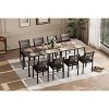 Dining Table Set for 4, 5 Piece Metal Frame Kitchen Table and Chair Set, Chamfer Design Space-Saving Dining Room Furniture - 3 of 4