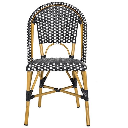 Salcha Indoor Outdoor French Bistro Side Chair set Of 2 Black white Safavieh. Target