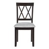 Set of 2 Upholstered Dining Chairs with Solid Wood Legs,Mid-Century Modern Style Linen Fabric Side Chairs-The Pop Home - 3 of 4