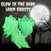 17" Glow in the Dark Metal Lawn Ghosts w Stakes(6pk-3 Unique Tombstone Designs) Weatherproof, Durable Outdoor House Lawn Decor- Great For Parties - 3 of 4