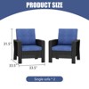 SUGOLD 2-Piece Hand Woven Wicker Patio Seating Group with Blue Cushions - 2 of 4