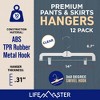 LifeMaster Clear Plastic Skirt Hangers with Adjustable Clips - Space-Saving Closet Organizer, 360° Swivel Hook - image 2 of 4