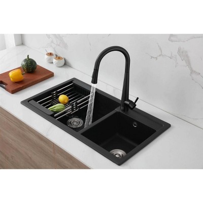 Brushed Gold Stainless Steel Gooseneck Pull-Down Kitchen Faucet
