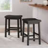 24" Wood Counter Stool (Set of 2) with Saddle Seat, Armless Design for Indoor Use and Serving Area - 3 of 4
