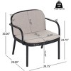 Set of 2 Outdoor Club Chairs,Patio Chairs With Water-Repellent Fabric Cushions and PP Frame,Modern Lounge Armrests Chair-Coolbibila - 4 of 4
