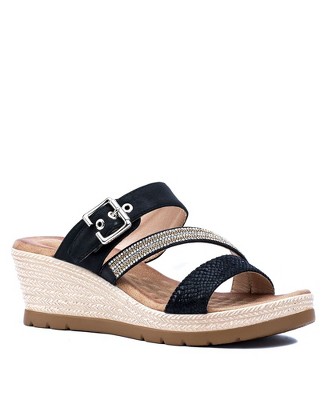 GC Shoes Monica Embellished Comfort Slide Wedge Sandals