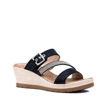 GC Shoes Monica Embellished Comfort Slide Wedge Sandals