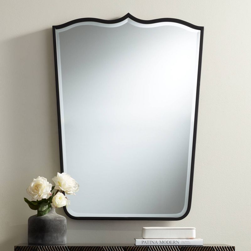 Uttermost Gaylia Satin Black 27" x 36 3/4" Curve Top Mirror, 2 of 8