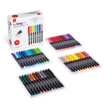 KINGART PRO Dual Twin-Tip Brush Pens, Set of 96 Unique & Vivid Colors, Watercolor  Markers with Flexible Nylon Brush Tips, Professional Watercolor Pens for  Painting, Drawing - Yahoo Shopping