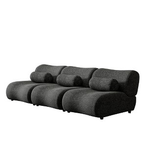 TiramisuBest Black Modular Sofa,Adjustable Headrests,Chenille Sectional,Hidden Legs,Reclining Backrest for Living Room/Bedroom - 1 of 4