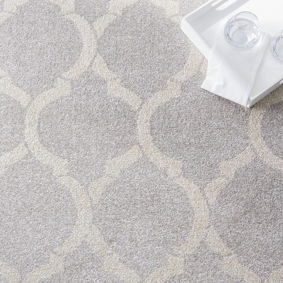 Reversible Gray Trellis 27" Easy-Care Synthetic Runner Rug