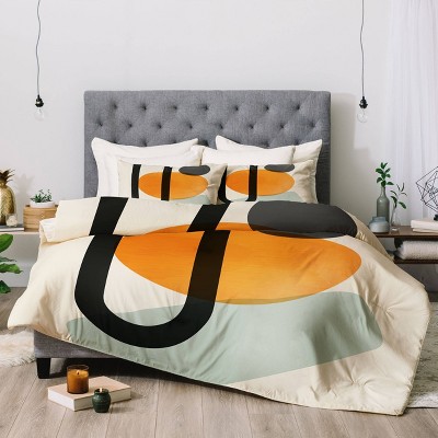 Twin Dominique Brown Oranges Comforter Set - Deny Designs