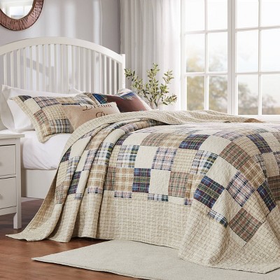 Greenland Home Fashions 3pc Queen Oxford Traditional Bedspread Bedding Set Taupe — фото 2