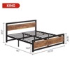 EcoSummer King Size Bed Frame, Industrial King Bed Platform with Headboard, Easy Assembly Mattress Bedframe in Retro Brown, No Box Spring Needed - 2 of 4