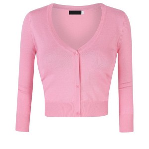 Women's Casual Open Front Knit Cropped Bolero Shrug 3/4 Sleeve Cardigan Sweater - 1 of 4