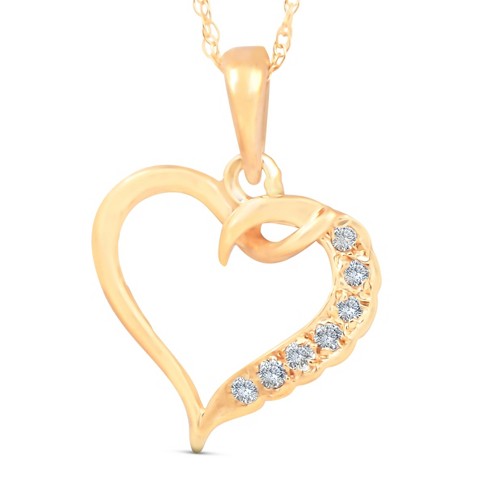 Pompeii3 1/5ct Diamond Heart Pendant 14K Yellow Gold - image 1 of 3