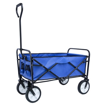 SKRAN Folding Collapsible Utility Heavy Duty Beach Wagon,150 lbs Capacity Outdoor Grocery Portable Wagon Cart with Handle for Camping,Outdoor,