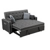 VYNXARIA 70" Modern Gray Fabric Sleeper Sofa with 2 USB Charging Ports and 4 Accent Pillows - 3 of 4