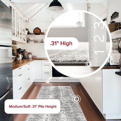 Deedra Modern Abstract Gray 32" Non-Slip Area Rug