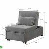 4-in-1 Adjustable Footstool Guest Bed - Convertible Sleeper Chair with Backrest & Pillow for Small Spaces (Gray) - 2 of 4