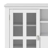 53" Solid Wood Tall Painted TV Media Stand with Two Central Drawers, Tempered Glass Doors and Cord Management for Living Room and Bedroom - 2 of 4