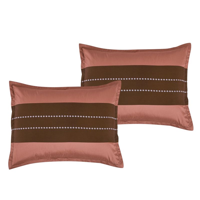 Esca Esdey Warm & Cozy 7 Piece Comforter Set: 1 Comforter, 2 Shams, 2 Cushions, 1 Decorative Pillow, 1 Breakfast Pillow - Brown, 1 of 6
