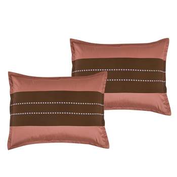 Esca Esdey Warm & Cozy 7 Piece Comforter Set: 1 Comforter, 2 Shams, 2 Cushions, 1 Decorative Pillow, 1 Breakfast Pillow - Brown