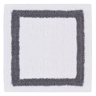 White and Gray Cotton Tufted Reversible Bath Rug Set, 17" x 24"